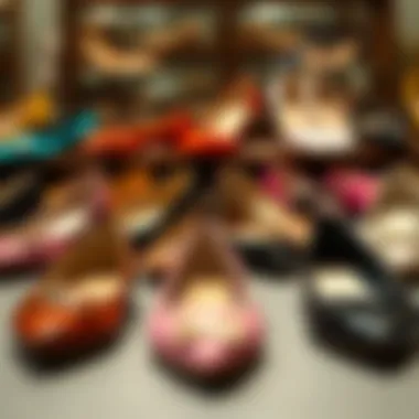 A stunning display of elegant flat shoes in various colors and styles