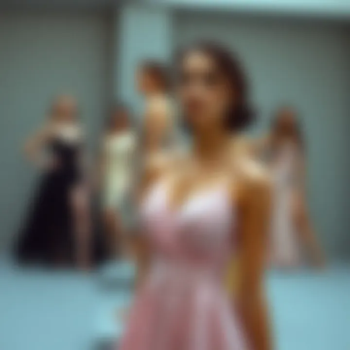 A collection of elegant trendy dresses showcasing various styles.