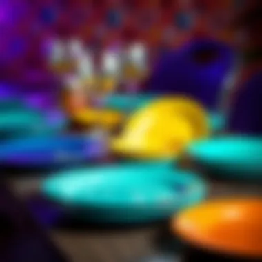 Vibrant Plate Designs Colorful plates that enhance the party atmosphere