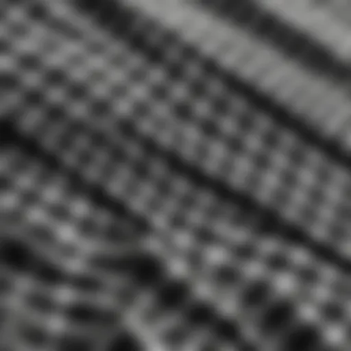 Close-up of black and white checkered fabric texture