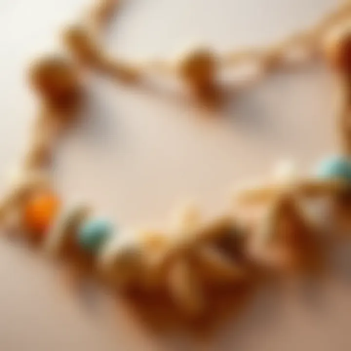Intricate Craftsmanship of Beach Necklaces Close-up of a handcrafted beach necklace highlighting intricate details