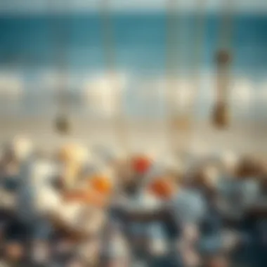 Beach Necklace Aesthetics A serene beach setting with necklaces displayed among seashells