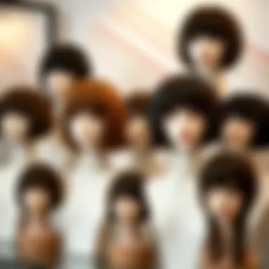 Different variations of bob wig bangs displayed on mannequins