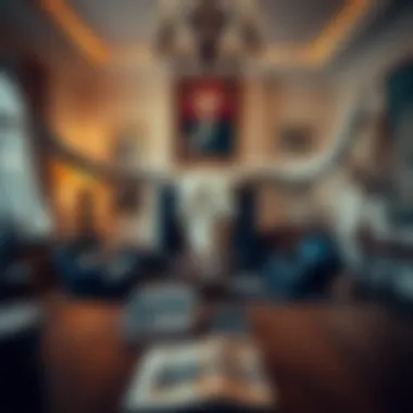 Cultural Themes Enhanced by Bull Skull Decor Elegant interior with bull skull accentuating cultural themes