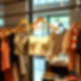 Stylish basic crop tops on display in a boutique