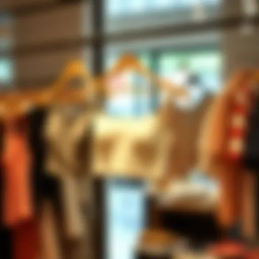 Stylish basic crop tops on display in a boutique