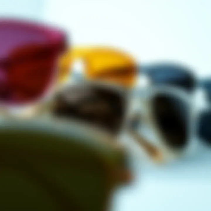 Group of stylish sunglasses showcasing clear Y2K designs
