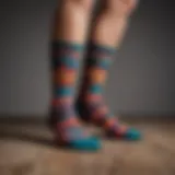 Colorful custom socks displaying unique patterns and designs