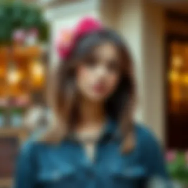 Styling Floral Picks with Fashion Creative styling of floral-themed cards paired with trendy outfits