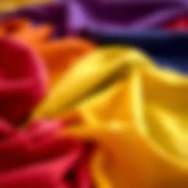 Trendy fabric swatches for halter graduation dresses in vibrant colors