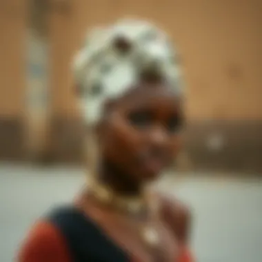 Stylish individual showcasing various headwrap styling techniques