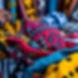 A vibrant array of headwrap fabrics showcasing diverse patterns and colors