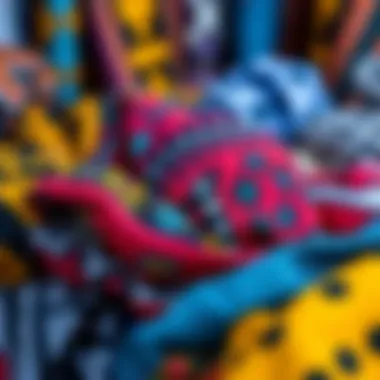 A vibrant array of headwrap fabrics showcasing diverse patterns and colors