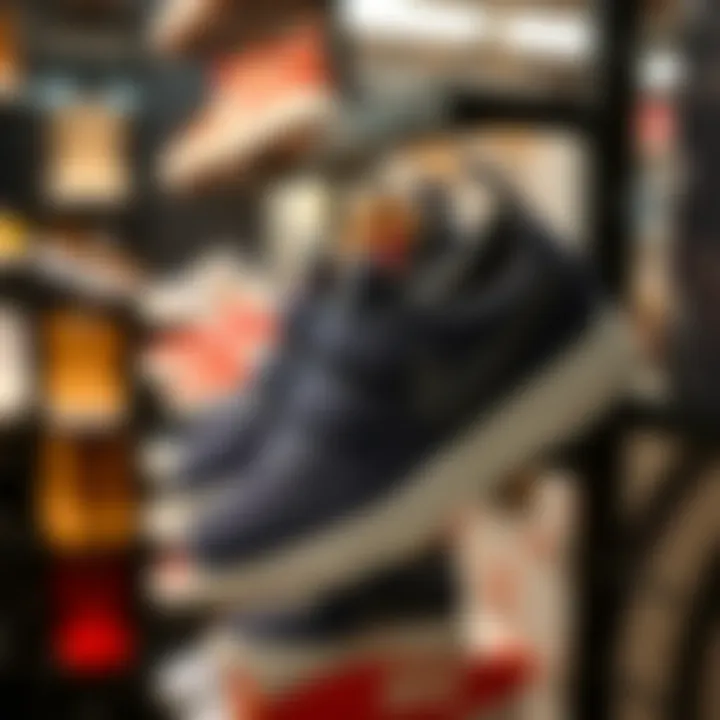 Aesthetic Appeal of Hook and Loop Sneakers Stylish hook and loop sneakers on a display rack