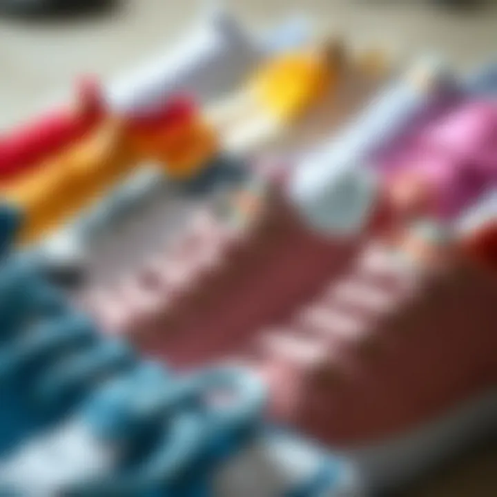 Diverse Designs of Hook and Loop Sneakers A variety of hook and loop sneakers in different colors and designs