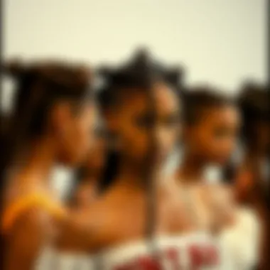 A creative styling setup featuring braided hair in an artistic display