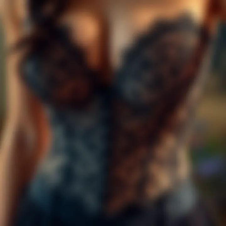 Exquisite lace detail on an underbust corset showcasing intricate patterns