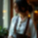 Elegant leather suspenders styled with a chic outfit