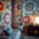 A beautifully designed wall tapestry showcasing intricate patterns and vibrant colors
