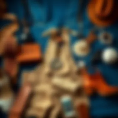 Accessorizing Loose Fit Overalls An artistic arrangement of various accessories that complement loose fit overalls