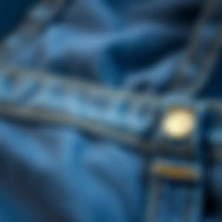 Fabric Textures of Loose Fit Overalls A close-up view of different fabric textures used in loose fit overalls