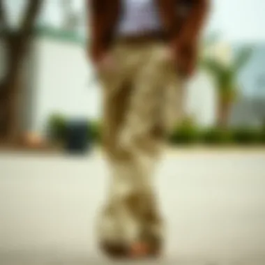 Diverse wardrobe options incorporating loose khaki cargo pants