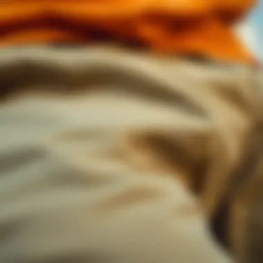 Close-up of fabric texture showcasing the quality of khaki cargo pants