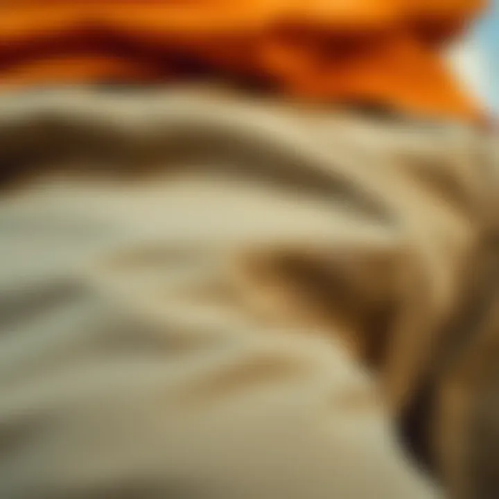 Close-up of fabric texture showcasing the quality of khaki cargo pants