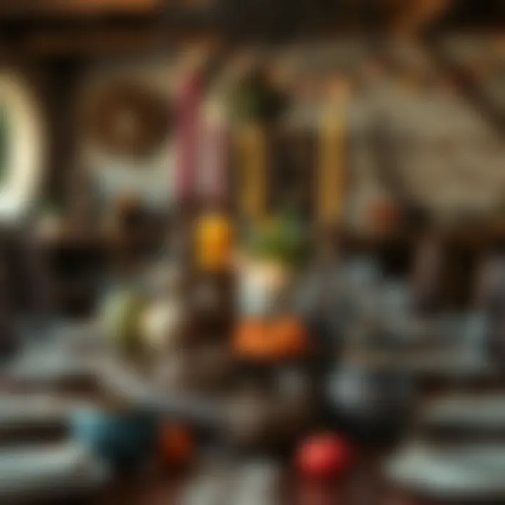 Rustic centerpiece with natural materials reflecting Mexican culture and heritage