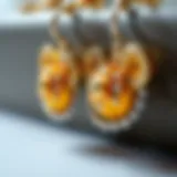 A close-up view of intricately designed Mickey earrings featuring sparkling gemstones.