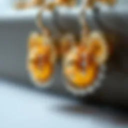 A close-up view of intricately designed Mickey earrings featuring sparkling gemstones.