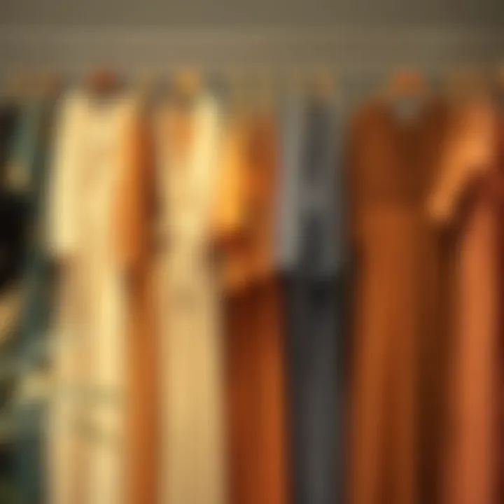 A Collection of Modest Dress Styles Diverse styles of floor-length dresses displayed on a rack