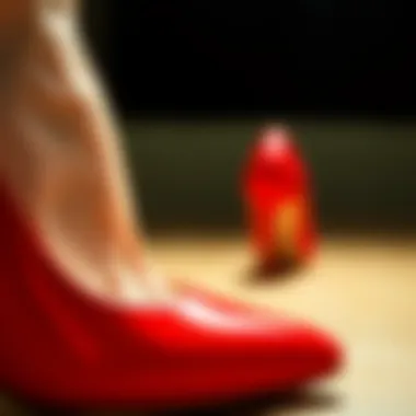 Craftsmanship in Pump Heel Design Close-up of one inch pump heel showcasing craftsmanship and design