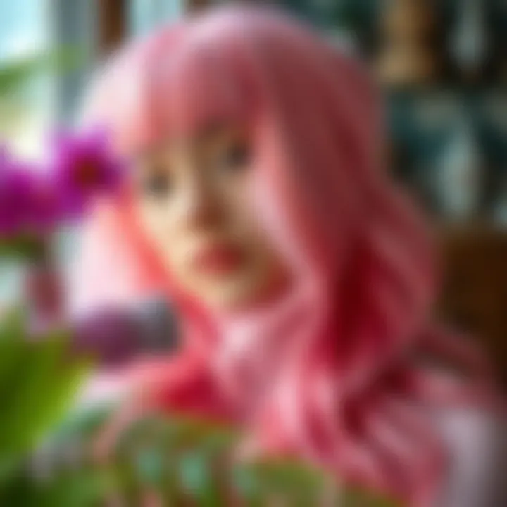 Maintenance tools for pastel pink hair extensions