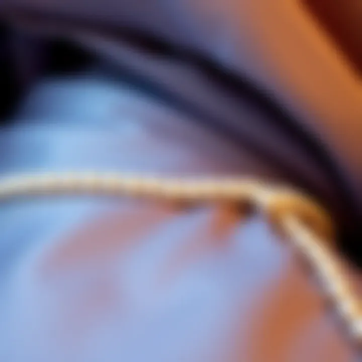 The Elegance of Pearl Ribbon Trim Elegant display of pearl ribbon trim on fabric