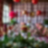 Colorful plaid table setting for a birthday celebration