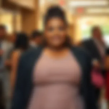 Stylish plus size individual confidently wearing a coordinating 2 piece outfit at a social event