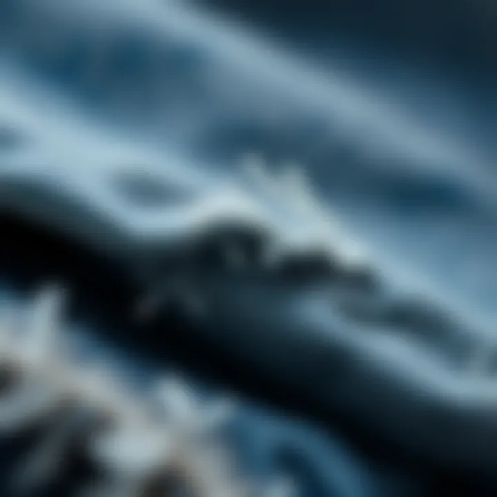 Frayed Denim Fabric Texture A close-up view showcasing the texture and design details of frayed denim fabric