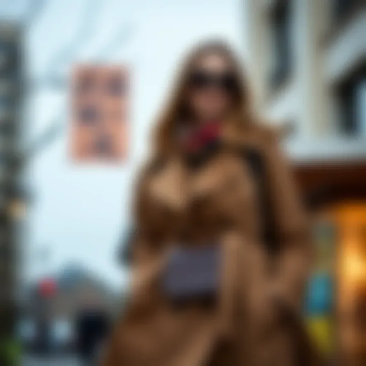 Stylish trench coat paired with trendy accessories