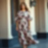 Elegant Floral Plus Size Midi Dress Elegant plus size midi dress featuring floral patterns and flowing fabric