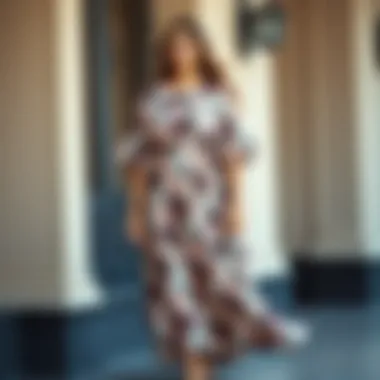 Elegant Floral Plus Size Midi Dress Elegant plus size midi dress featuring floral patterns and flowing fabric