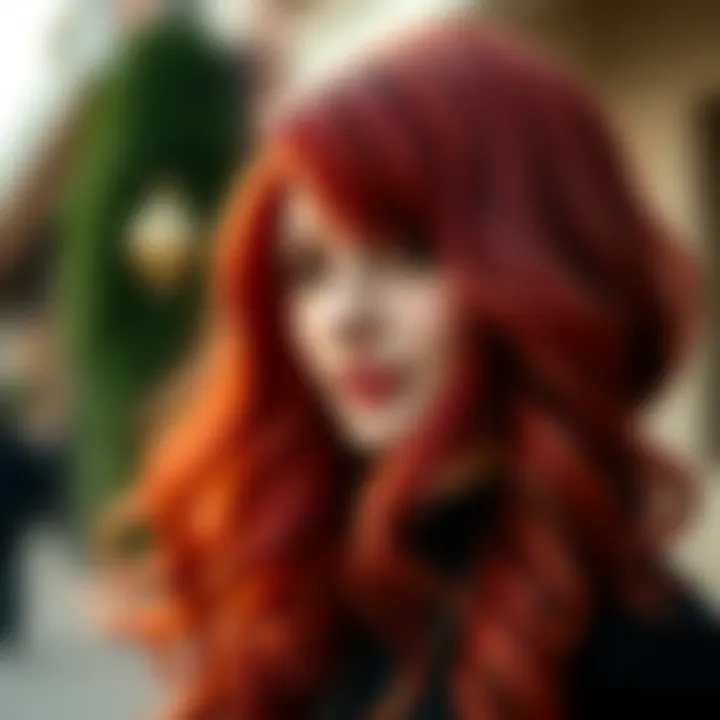 A selection of different shades of red hair extensions