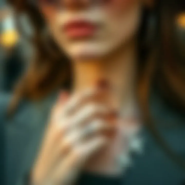 Fashion Statement with Silver Cross Charms Stylish outfit featuring silver cross nail charms as a statement piece