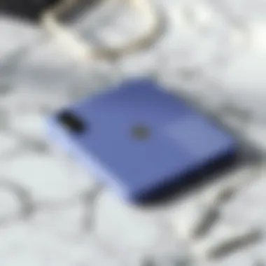 Elegant Solid Color Design on Marble An elegant solid color phone case resting on a marble surface, emphasizing its design.