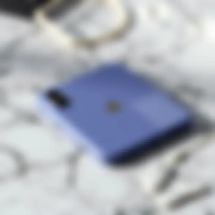 Elegant Solid Color Design on Marble An elegant solid color phone case resting on a marble surface, emphasizing its design.