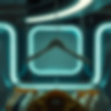 A sleek, modern space hanger showcasing innovative design and material use.