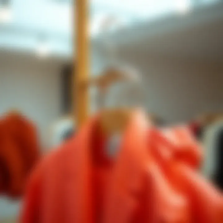 A stylish presentation of space hangers in a contemporary fashion setting.