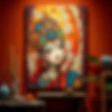 Vibrant Terracotta Artwork Intricate terracotta canvas art showcasing vibrant colors and textures