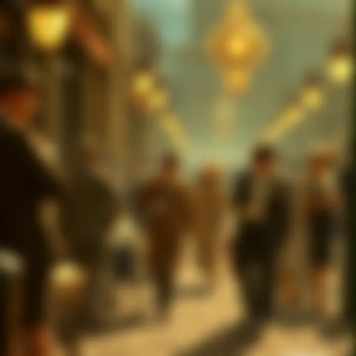 Illustration depicting social scenes from the 1920s