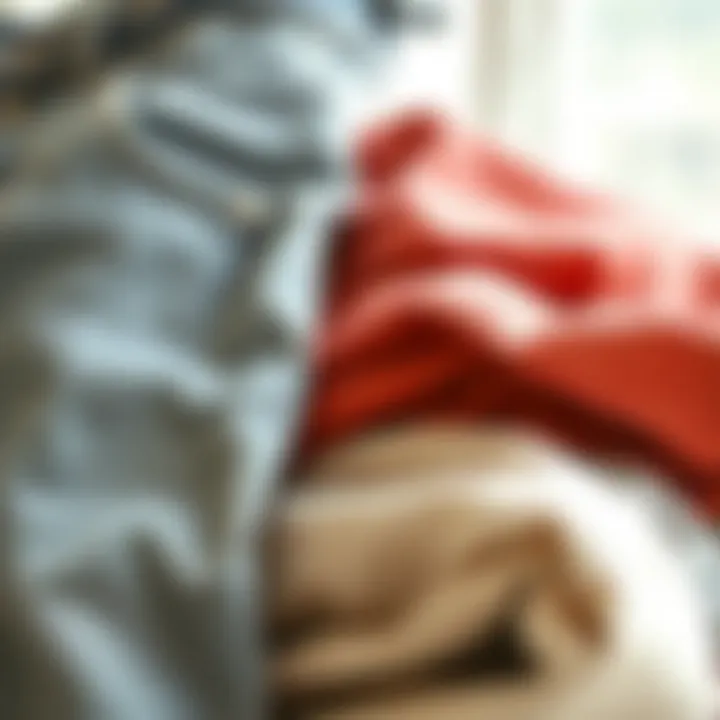 An array of eco-friendly fabrics used in making paperbag waist mom jeans